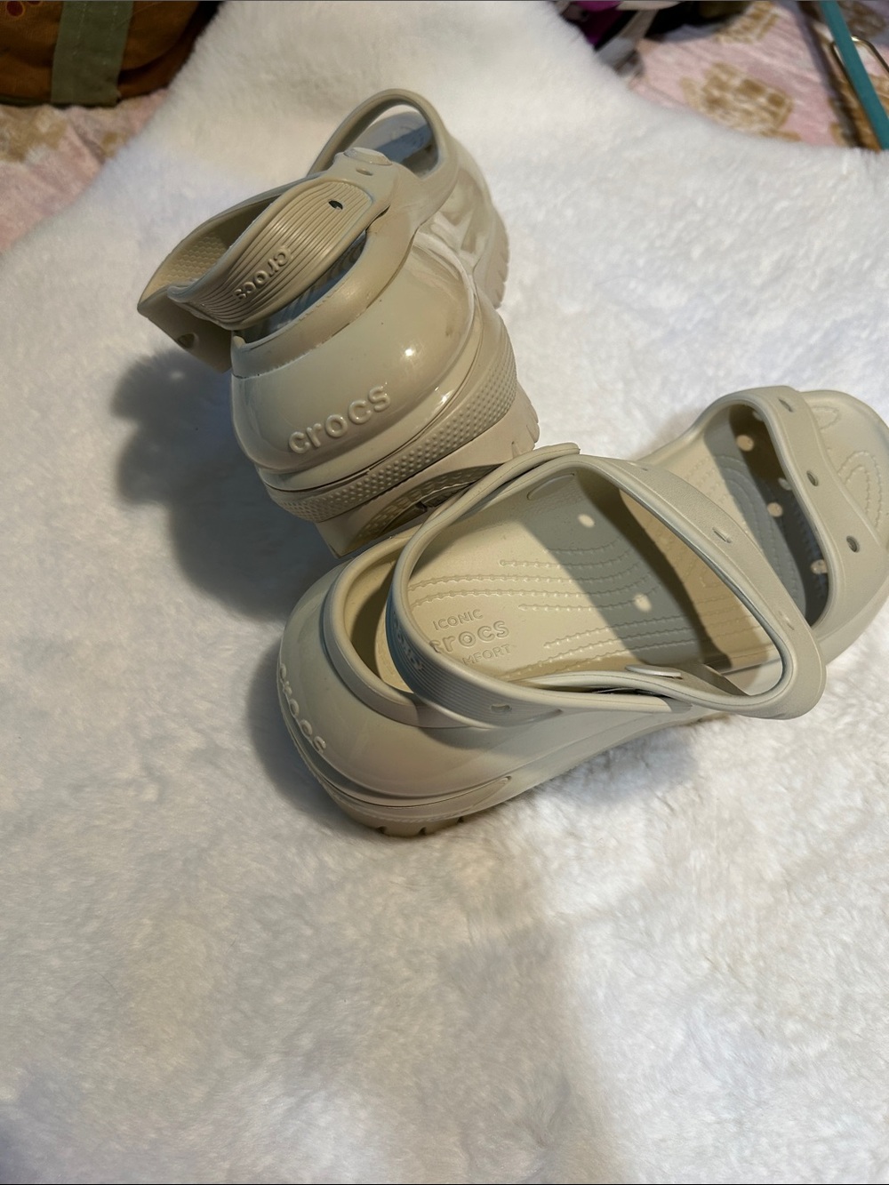 CROCS Women's Dual-Strap Slide Sandals in Beige - Picture 4 of 5